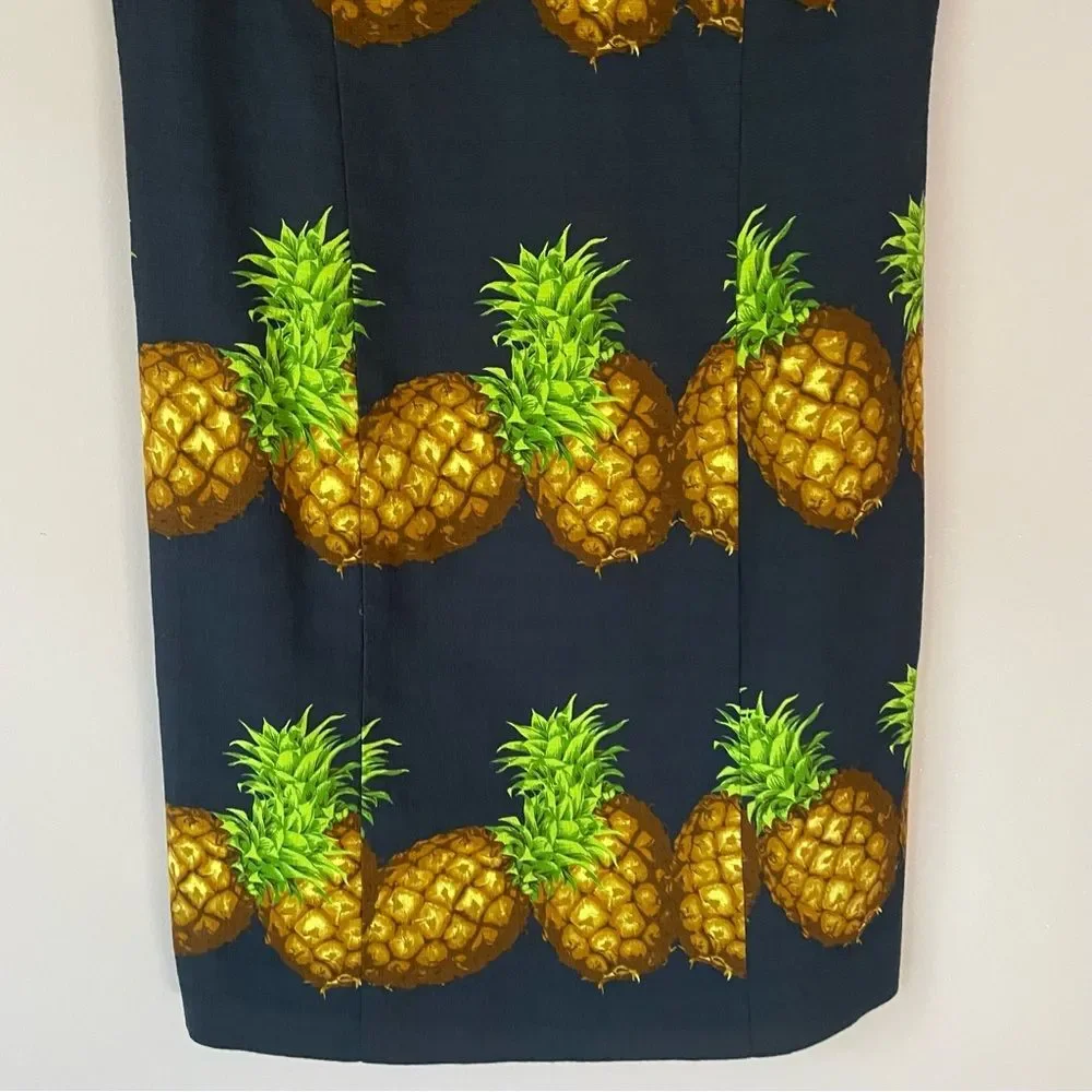 NEW J Crew Ratti Dress Size 2 Novelty Pineapple Print Sheath Mini Sleeveless